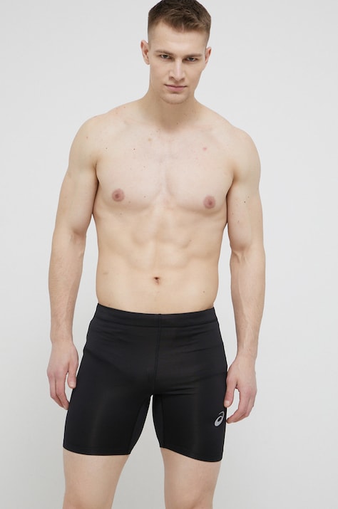 Asics pantaloni scurți de alergare barbati, culoarea negru