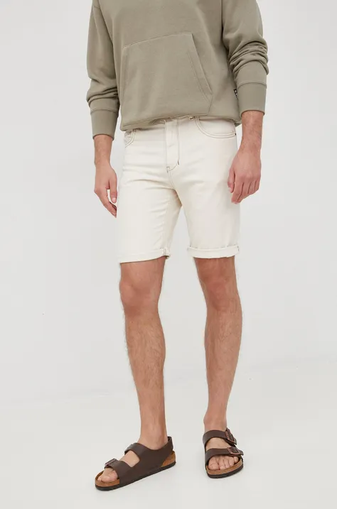 Kratke hlače iz jeansa Sisley moško, bež barva