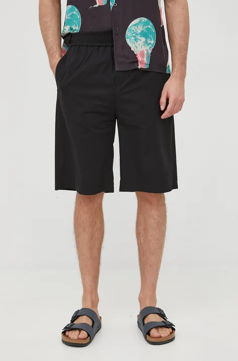 Kratke hlače Sisley za muškarce, boja: crna