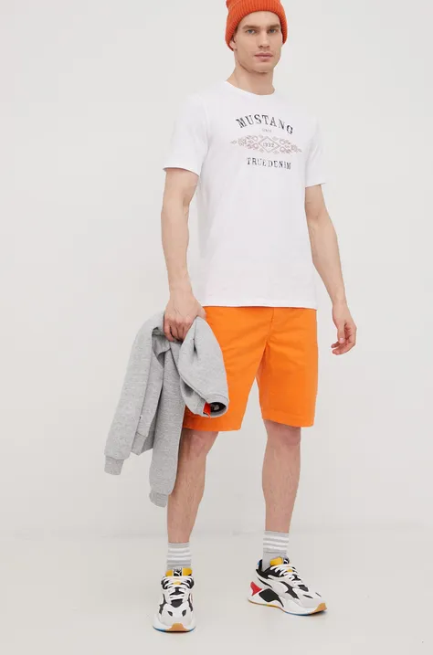 Superdry pantaloni scurti barbati, culoarea portocaliu