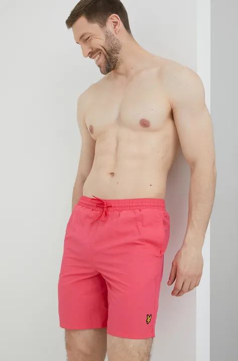 Kratke hlače za kupanje Lyle & Scott za muškarce, boja: ružičasta, glatki materijal