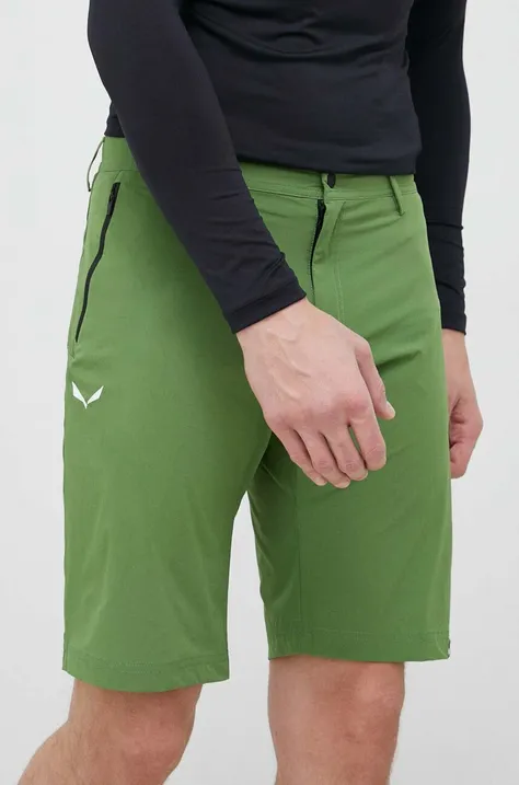 Pohodne kratke hlače Salewa Talveno moške, zelena barva