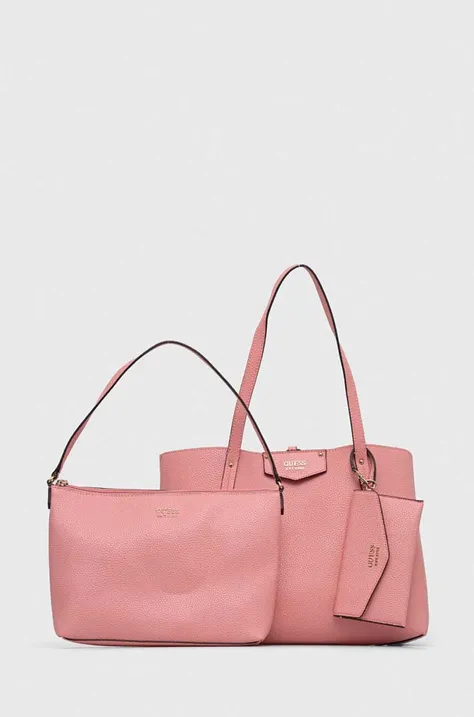 Τσάντα δυο όψεων Guess χρώμα: ροζ