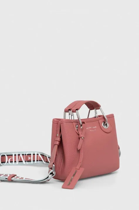 Emporio Armani torebka skórzana kolor różowy