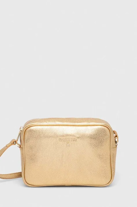 Usnjena torbica Patrizia Pepe zlata barva