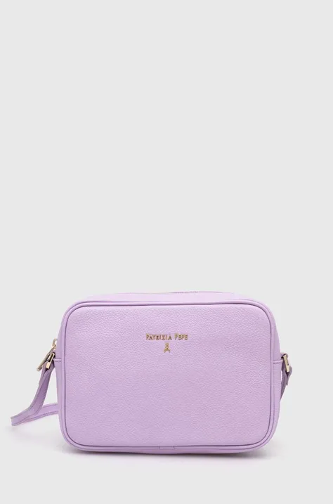Кожаная сумочка Patrizia Pepe цвет фиолетовый