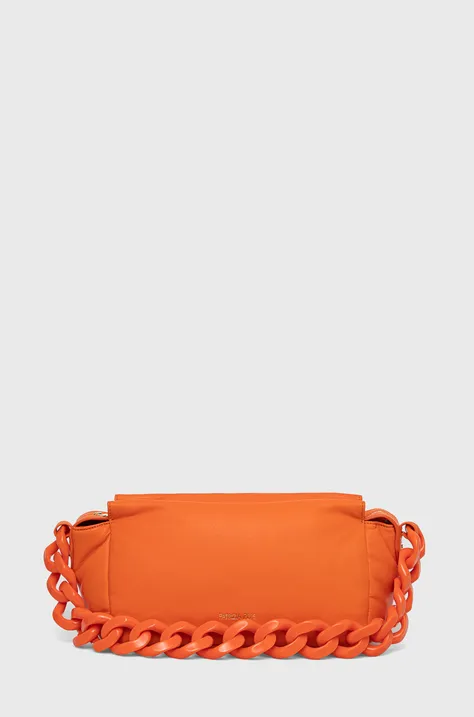 Kožená kabelka Patrizia Pepe oranžová farba