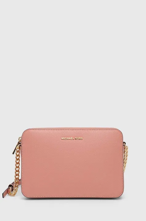 Δερμάτινη τσάντα MICHAEL Michael Kors χρώμα: ροζ