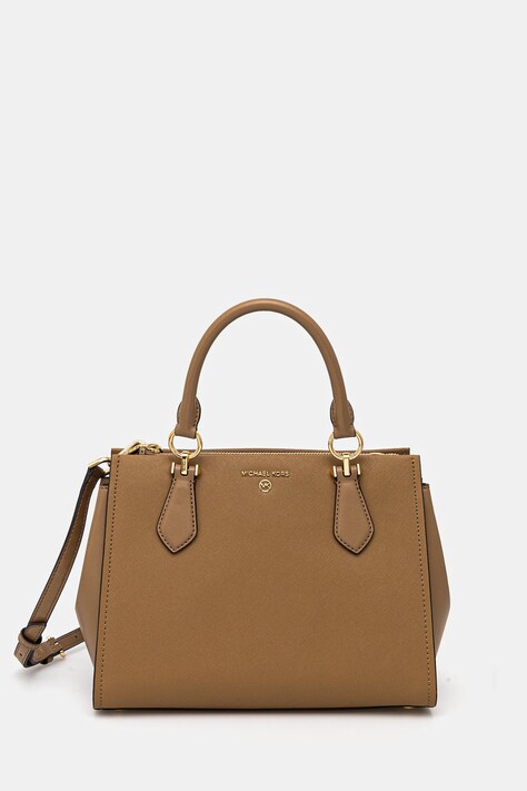 Кожена чанта MICHAEL Michael Kors в бежово