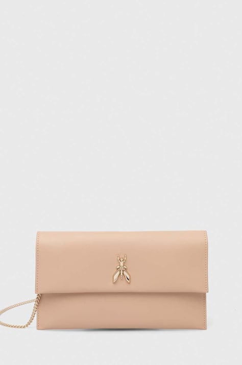 Δερμάτινη τσάντα ώμου Patrizia Pepe χρώμα: μαύρο