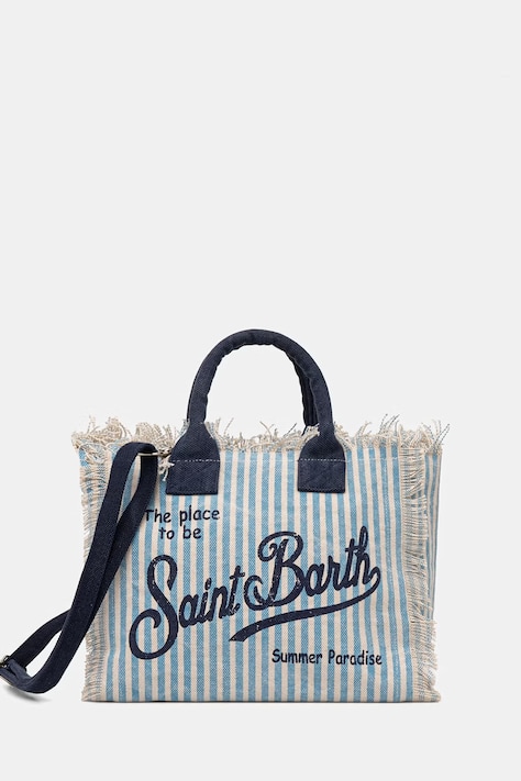 MC2 Saint Barth torebka tote damska bawełniana niebieska COL0001