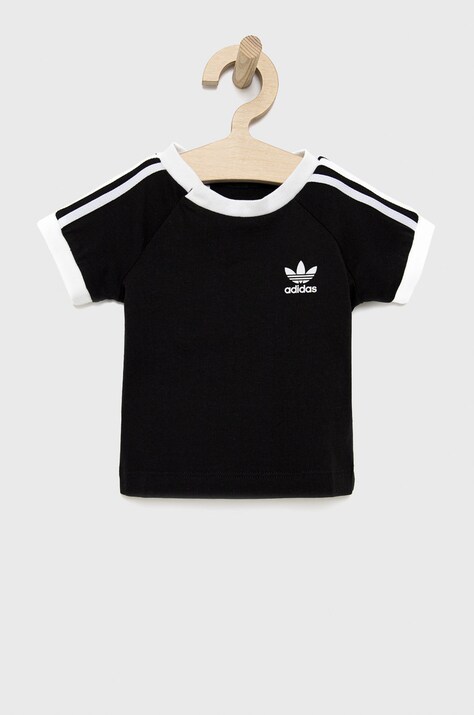 Otroška kratka majica adidas Originals črna barva