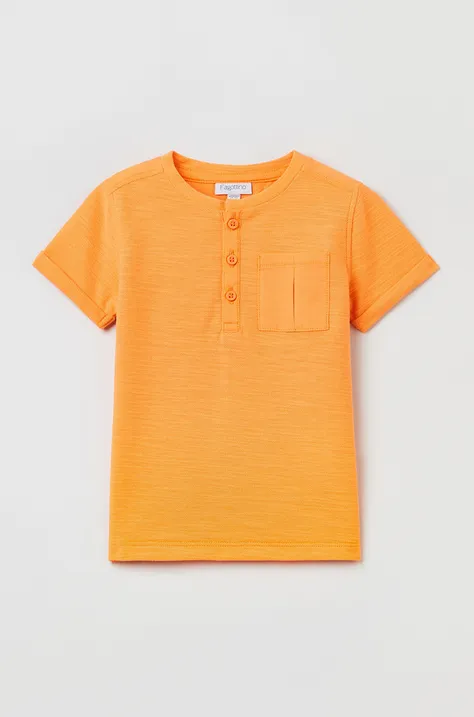 Dječja pamučna majica kratkih rukava OVS boja: narančasta, jednobojni model