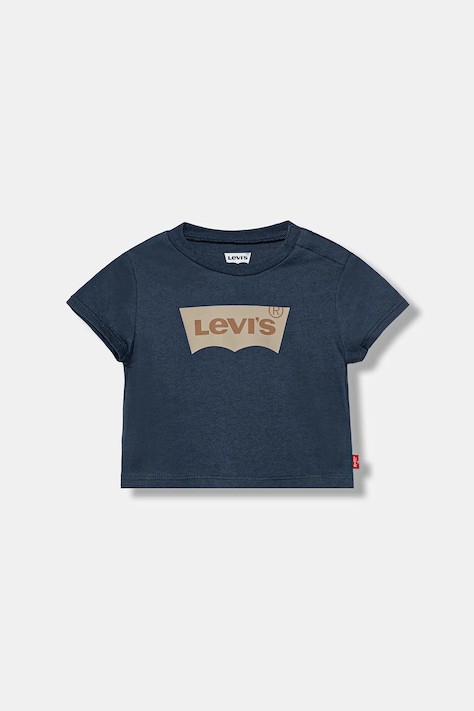 Бебешка памучна тениска Levi's в тюркоазено с принт 6E8157