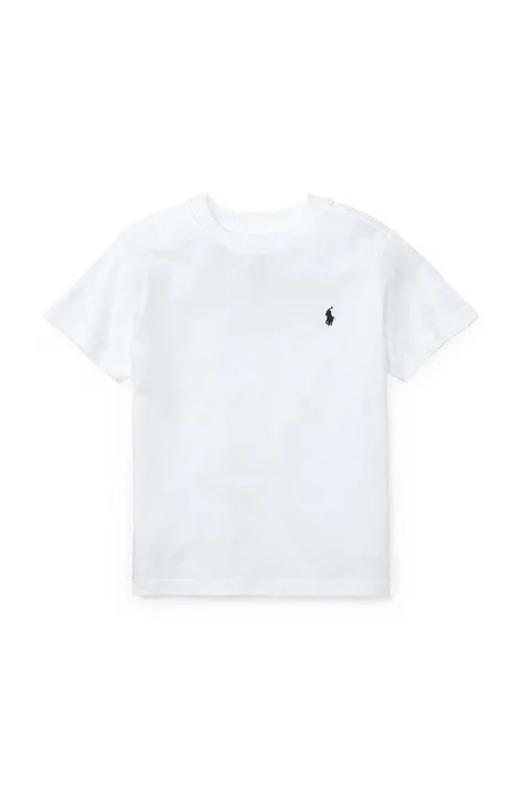 Детская хлопковая футболка Polo Ralph Lauren цвет белый гладкая
