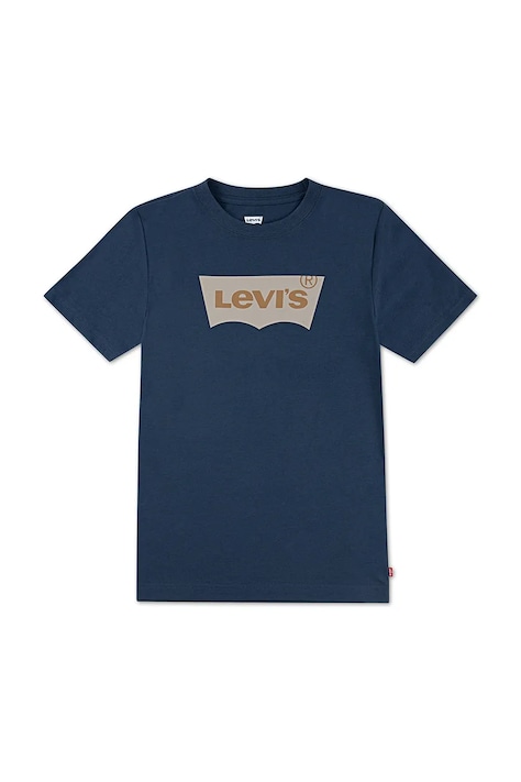 Детская хлопковая футболка Levi's цвет бирюзовый с принтом 9E8157