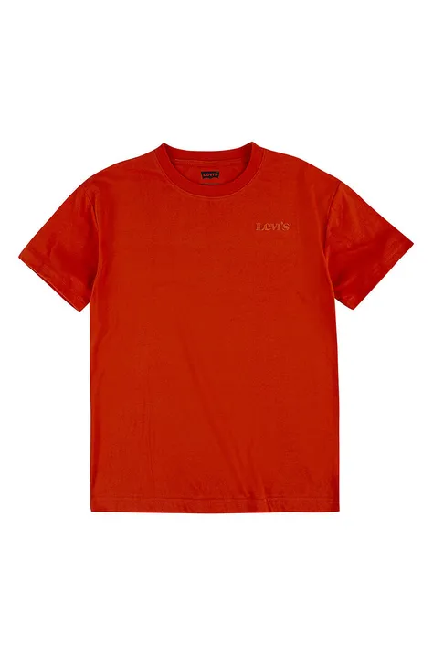 Levi's t-shirt bawełniany dziecięcy kolor czerwony gładki
