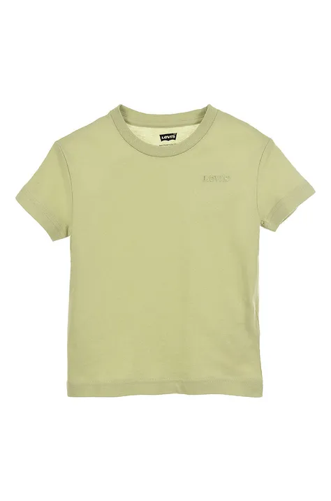 Levi's t-shirt bawełniany dziecięcy kolor zielony gładki
