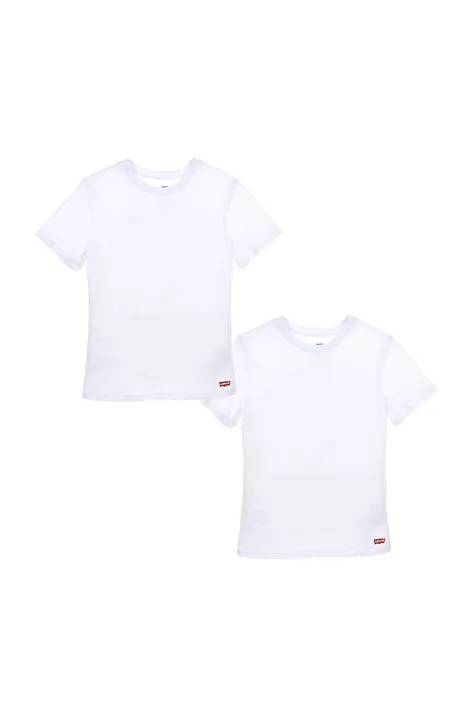 Levi's t-shirt dziecięcy (2-pack) kolor biały gładki