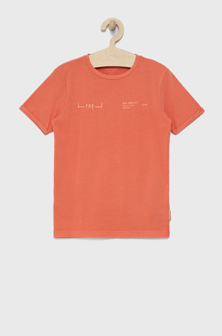 Tom Tailor t-shirt bawełniany dziecięcy kolor pomarańczowy z nadrukiem
