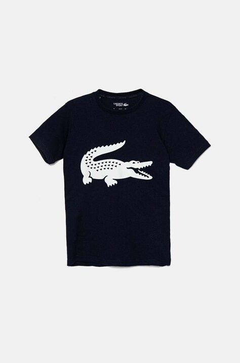 Lacoste t-shirt dziecięcy kolor granatowy z nadrukiem