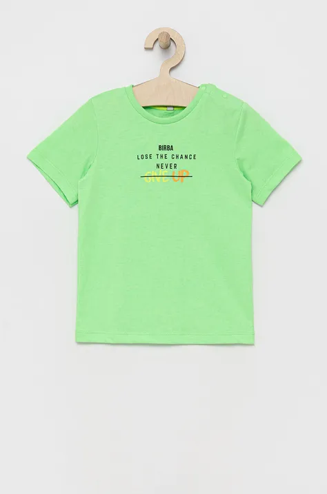 Dětské tričko Birba&Trybeyond zelená barva, s potiskem