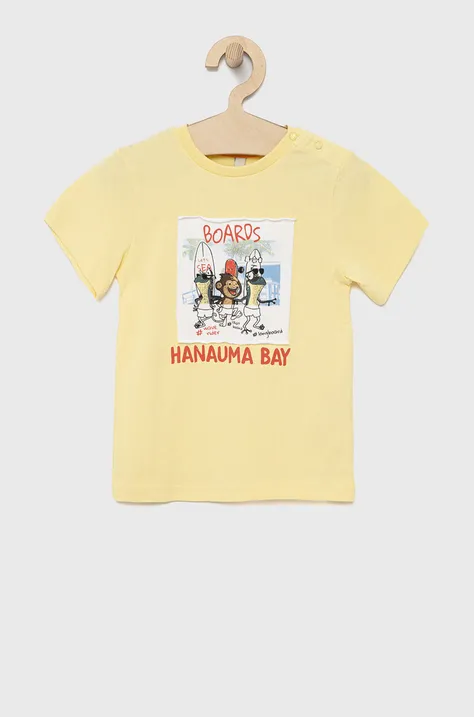Birba&Trybeyond t-shirt bawełniany dziecięcy . kolor żółty z nadrukiem