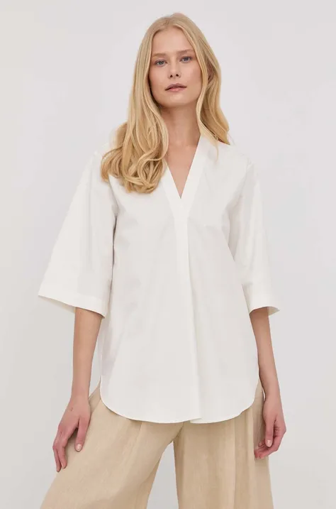 Памучна блуза Tiger Of Sweden дамска в бяло с изчистен дизайн