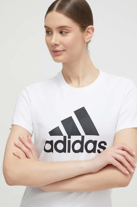Бавовняна футболка adidas GL0649 колір білий