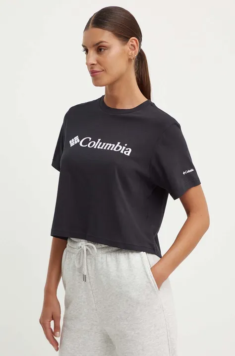 Бавовняна футболка Columbia жіночий колір синій