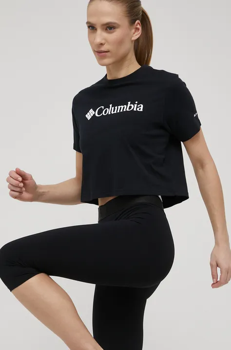 Columbia cotton t-shirt women’s navy blue color