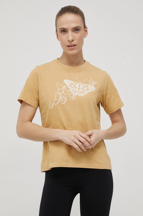 Columbia cotton t-shirt yellow color