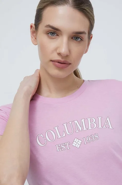 Tričko Columbia Trek růžová barva, 1992134