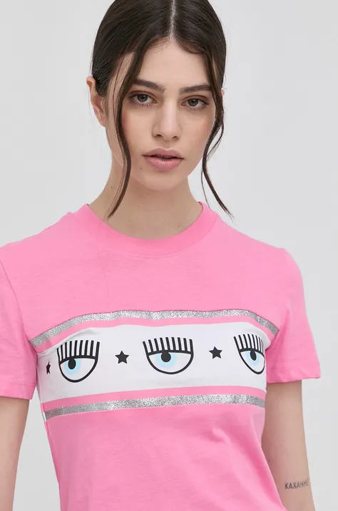Chiara Ferragni T-shirt bawełniany kolor fioletowy