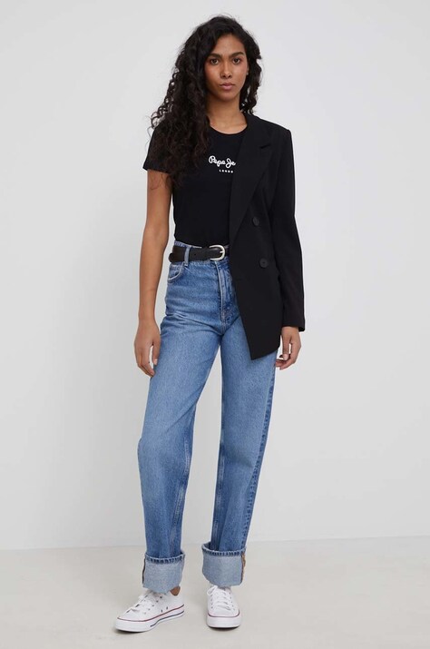 Футболка Pepe Jeans New Virginia Ss N — SS22-TSD1KU, чорний — фото 2