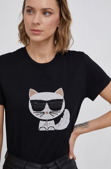 Karl Lagerfeld - T-shirt bawełniany 216W1732.51