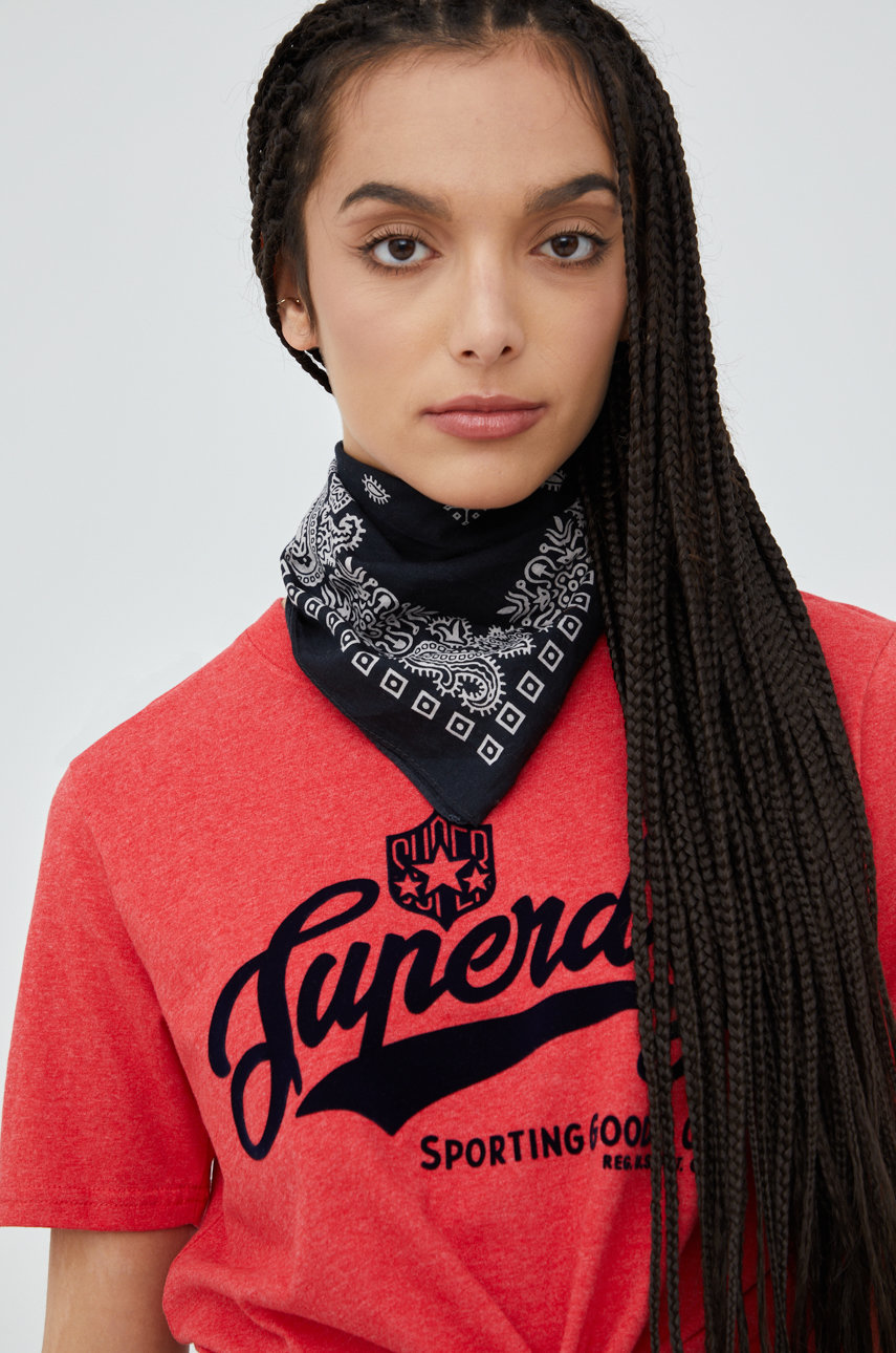 Superdry t-shirt damski kolor czerwony