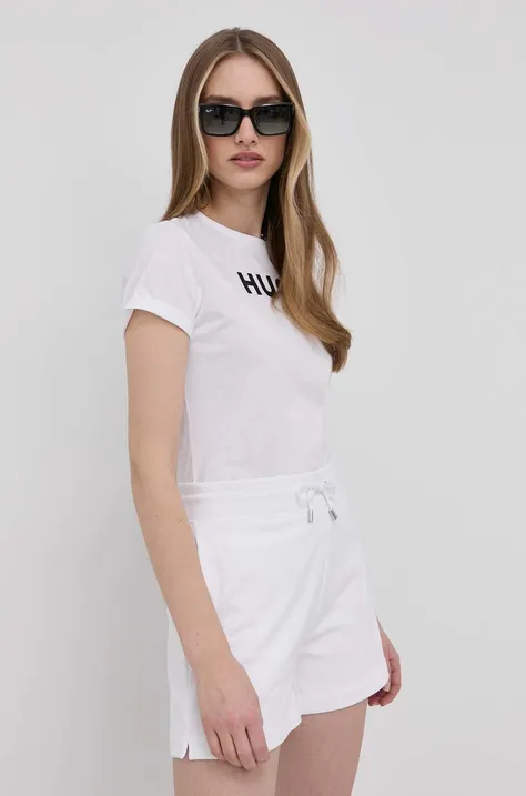 Μπλουζάκι Hugo γυναικεία, χρώμα: άσπρο