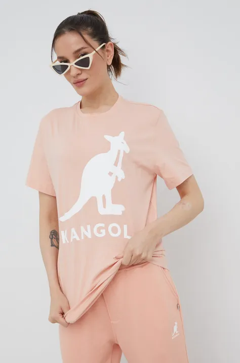 Kangol tricou din bumbac culoarea roz KLEU005.D-116