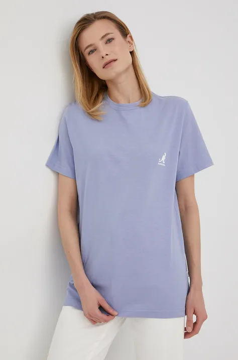 Kangol t-shirt bawełniany kolor fioletowy KLEU006.D-115