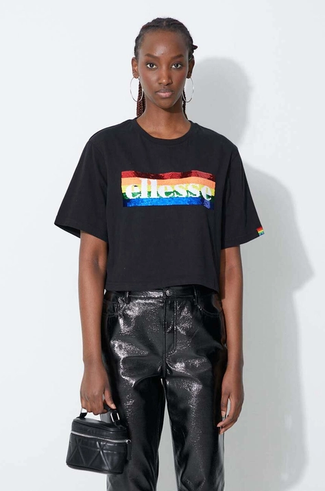 Βαμβακερό μπλουζάκι Ellesse Rainbow pack χρώμα: άσπρο