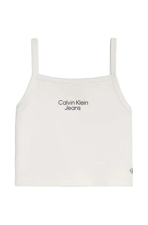Detský top Calvin Klein Jeans biela farba,