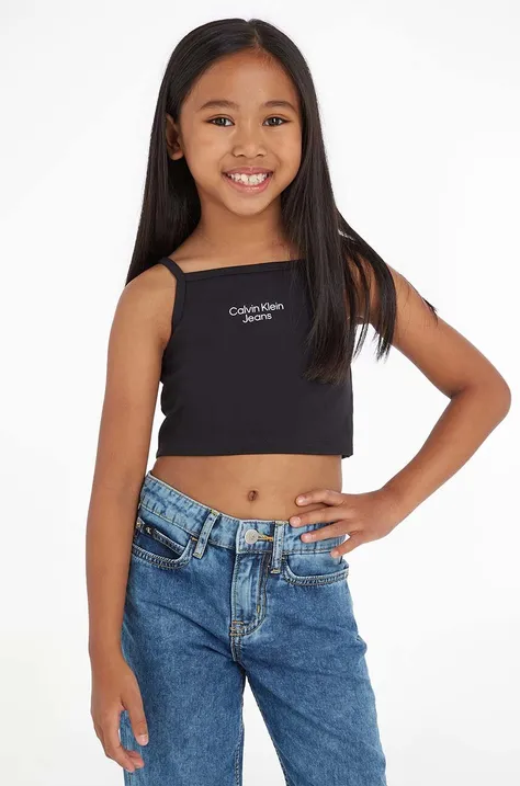 Дитячий топ Calvin Klein Jeans колір чорний