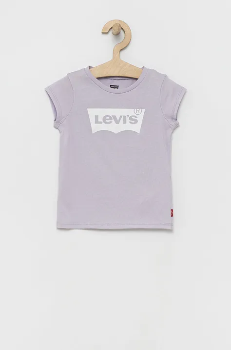 Levi's t-shirt bawełniany dziecięcy kolor fioletowy