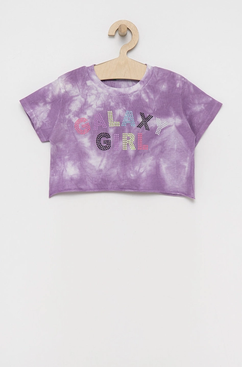 United Colors of Benetton tricou de bumbac pentru copii culoarea violet