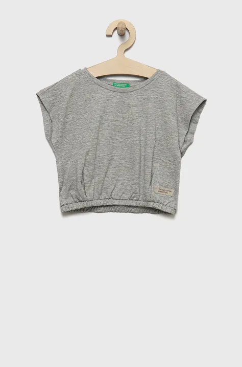 United Colors of Benetton tricou de bumbac pentru copii culoarea gri