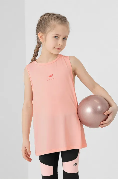 Παιδικό μπλουζάκι 4F χρώμα: ροζ
