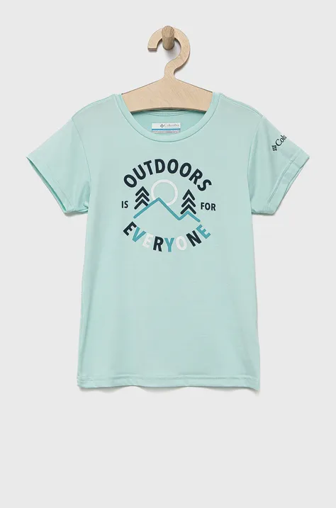 Παιδικό μπλουζάκι Columbia χρώμα: τιρκουάζ