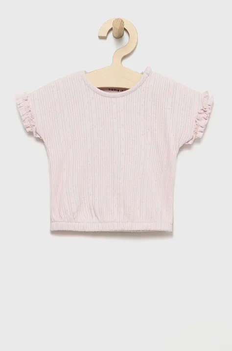 Otroški t-shirt Name it roza barva