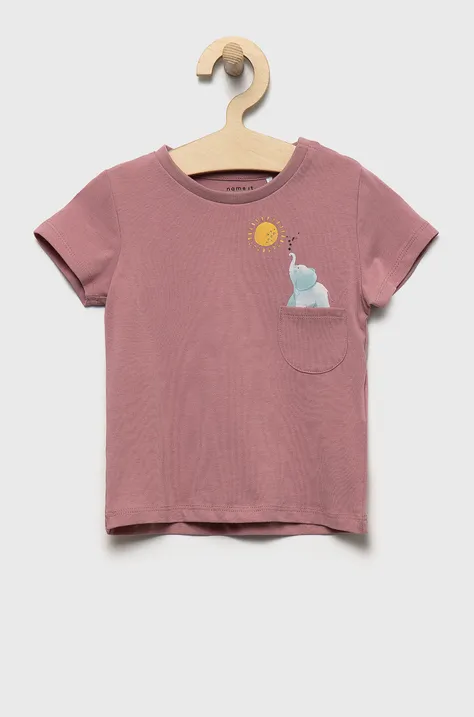 Παιδικό μπλουζάκι Name it χρώμα: ροζ